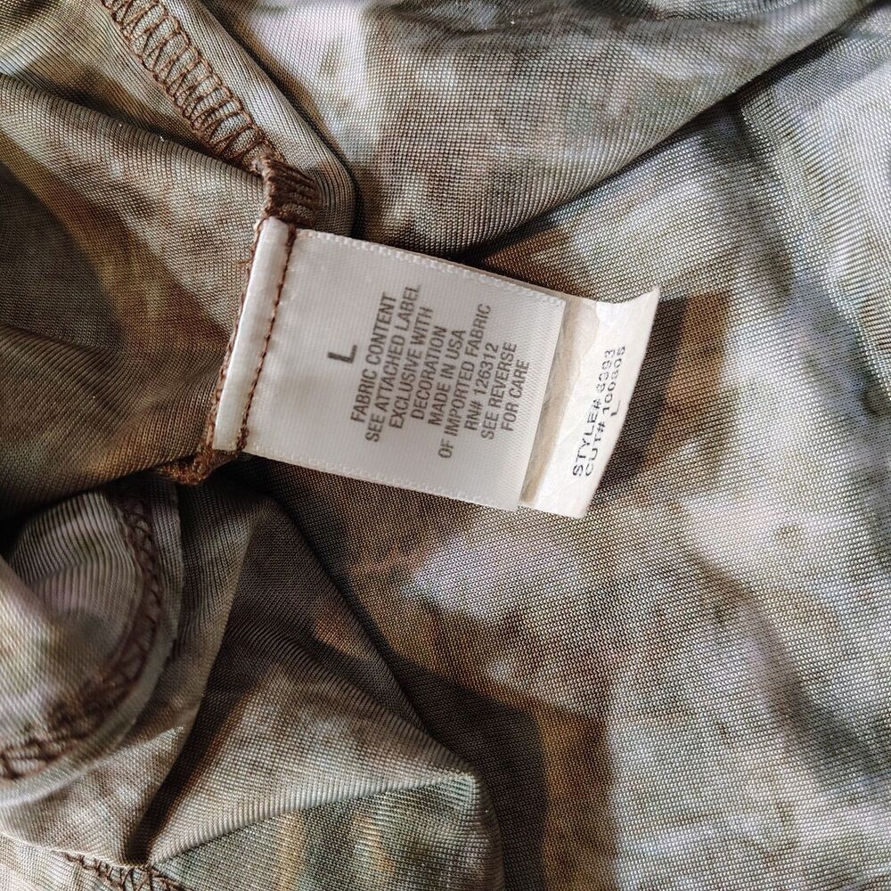 Womens Boho Floral Velvet Top Size L Earthy Brown Cottagecore Festival Hippie - Picture 4 of 8